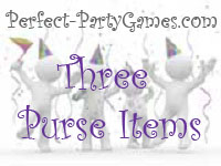 perfect party games logo for three purse items game